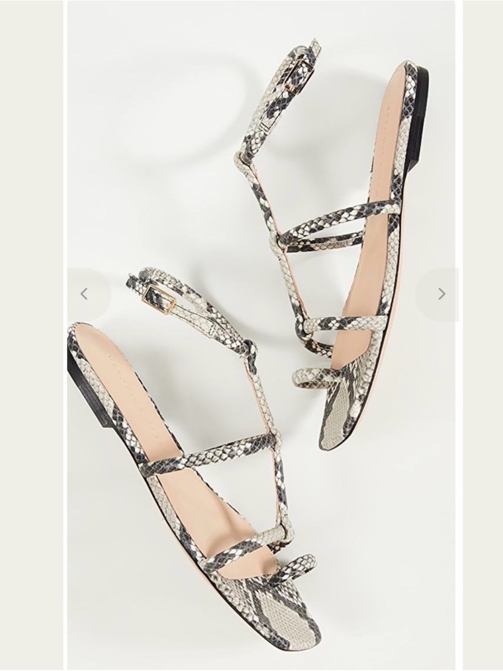 Veronica Beard Snake-Print T-Strap Flat Sandals - Black & White